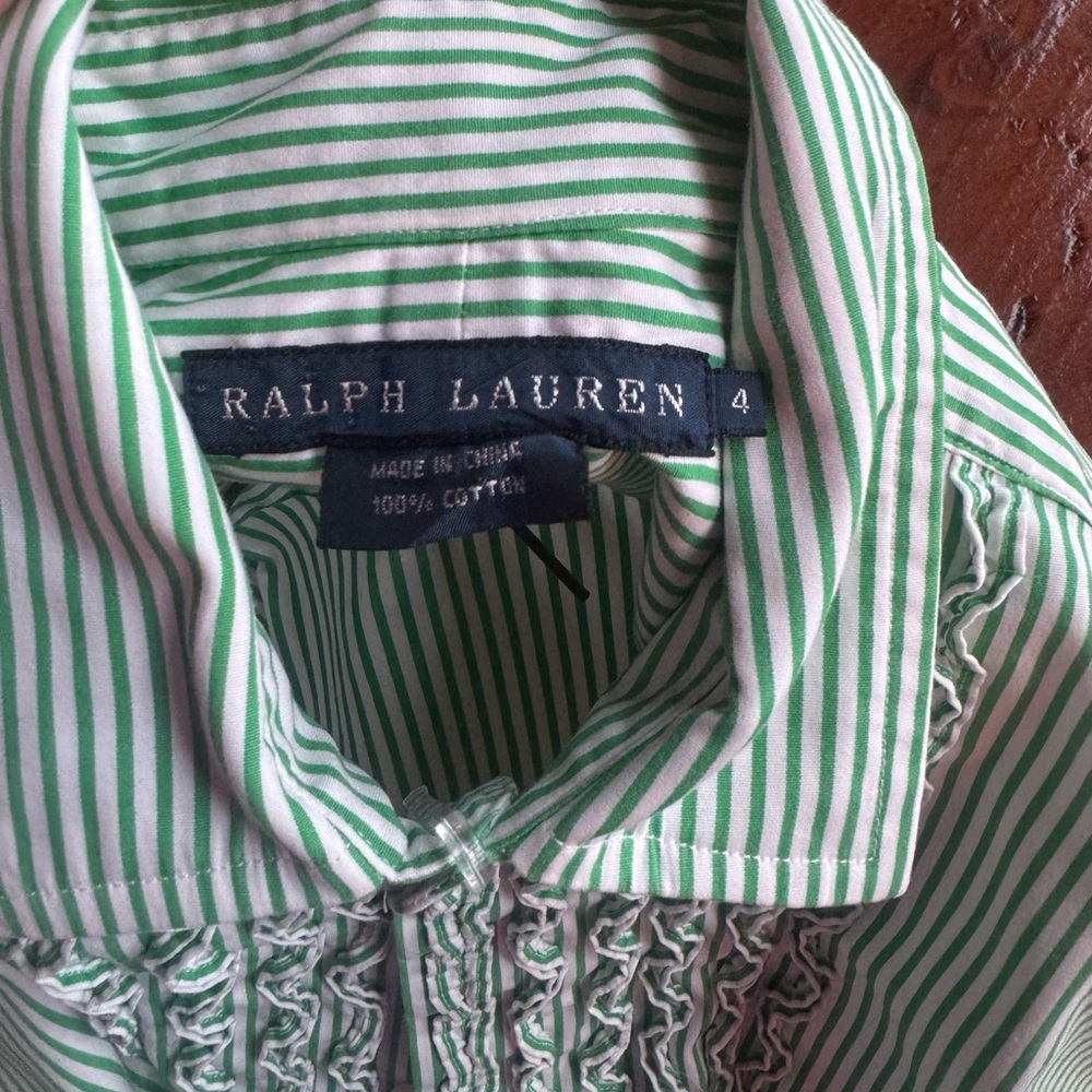 Ralph Lauren Mint Striped Dress Shirt - Picture 10 of 10